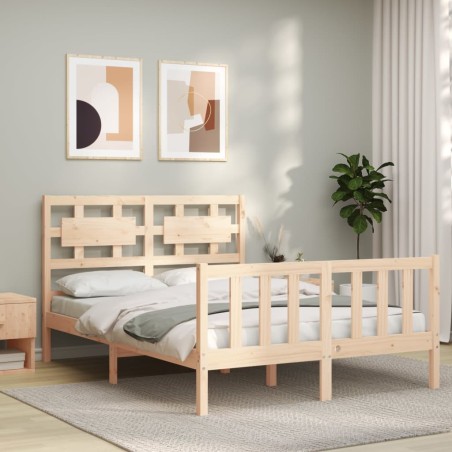 vidaXL Giroletto con Testiera 4FT Small Double in Legno Massello