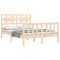 vidaXL Giroletto con Testiera 4FT Small Double in Legno Massello vidaXL Giroletto con Testiera 4FT Small Double in Legno Massello
