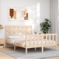 vidaXL Giroletto con Testiera 4FT Small Double in Legno Massello vidaXL Giroletto con Testiera 4FT Small Double in Legno Massello