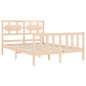 vidaXL Giroletto con Testiera 4FT Small Double in Legno Massello vidaXL Giroletto con Testiera 4FT Small Double in Legno Massello
