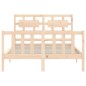 vidaXL Giroletto con Testiera 4FT Small Double in Legno Massello vidaXL Giroletto con Testiera 4FT Small Double in Legno Massello