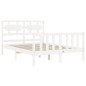 vidaXL Giroletto con Testiera Bianco Small Double Legno Massello vidaXL Giroletto con Testiera Bianco Small Double Legno Massello