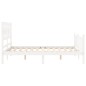 vidaXL Giroletto con Testiera Bianco Small Double Legno Massello vidaXL Giroletto con Testiera Bianco Small Double Legno Massello