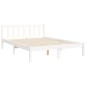vidaXL Giroletto con Testiera Bianco Small Double Legno Massello vidaXL Giroletto con Testiera Bianco Small Double Legno Massello