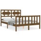 vidaXL Giroletto con Testiera Miele 4FT Small Double in Legno Massello vidaXL Giroletto con Testiera Miele 4FT Small Double in Legno Massello