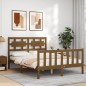 vidaXL Giroletto con Testiera Miele 4FT Small Double in Legno Massello vidaXL Giroletto con Testiera Miele 4FT Small Double in Legno Massello