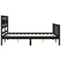 vidaXL Giroletto con Testiera Nero 4FT Small Double in Legno Massello vidaXL Giroletto con Testiera Nero 4FT Small Double in Legno Massello