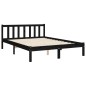vidaXL Giroletto con Testiera Nero 4FT Small Double in Legno Massello vidaXL Giroletto con Testiera Nero 4FT Small Double in Legno Massello