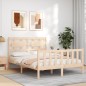 vidaXL Giroletto con Testiera 140x190 cm in Legno Massello vidaXL Giroletto con Testiera 140x190 cm in Legno Massello