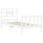 vidaXL Giroletto con Testiera Bianco 90x200 cm in Legno Massello vidaXL Giroletto con Testiera Bianco 90x200 cm in Legno Massello