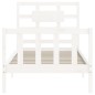 vidaXL Giroletto con Testiera Bianco 90x200 cm in Legno Massello vidaXL Giroletto con Testiera Bianco 90x200 cm in Legno Massello