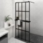 Parete Doccia Walk in Mensola Nera 90x195cm Vetro ESG Alluminio Parete Doccia Walk in Mensola Nera 90x195cm Vetro ESG Alluminio