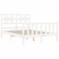vidaXL Giroletto con Testiera Bianco 120x200 cm in Legno Massello vidaXL Giroletto con Testiera Bianco 120x200 cm in Legno Massello