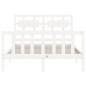 vidaXL Giroletto con Testiera Bianco 140x200 cm in Legno Massello vidaXL Giroletto con Testiera Bianco 140x200 cm in Legno Massello