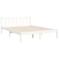 vidaXL Giroletto con Testiera Bianco 140x200 cm in Legno Massello vidaXL Giroletto con Testiera Bianco 140x200 cm in Legno Massello