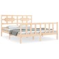 vidaXL Giroletto con Testiera 5FT King Size in Legno Massello vidaXL Giroletto con Testiera 5FT King Size in Legno Massello