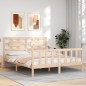 vidaXL Giroletto con Testiera 5FT King Size in Legno Massello vidaXL Giroletto con Testiera 5FT King Size in Legno Massello