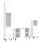 Set Mobili da Bagno 3 pz Bianco in Legno Multistrato Set Mobili da Bagno 3 pz Bianco in Legno Multistrato