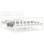 vidaXL Giroletto con Testiera Bianco 5FT King Size in Legno Massello vidaXL Giroletto con Testiera Bianco 5FT King Size in Legno Massello