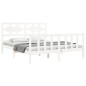 vidaXL Giroletto con Testiera Bianco 5FT King Size in Legno Massello vidaXL Giroletto con Testiera Bianco 5FT King Size in Legno Massello