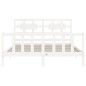 vidaXL Giroletto con Testiera Bianco 5FT King Size in Legno Massello vidaXL Giroletto con Testiera Bianco 5FT King Size in Legno Massello