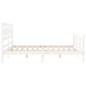 vidaXL Giroletto con Testiera Bianco 5FT King Size in Legno Massello vidaXL Giroletto con Testiera Bianco 5FT King Size in Legno Massello