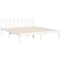 vidaXL Giroletto con Testiera Bianco 5FT King Size in Legno Massello vidaXL Giroletto con Testiera Bianco 5FT King Size in Legno Massello