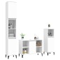 Set Mobili da Bagno 3 pz Bianco in Legno Multistrato Set Mobili da Bagno 3 pz Bianco in Legno Multistrato