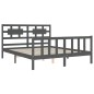 vidaXL Giroletto con Testiera Grigio 5FT King Size in Legno Massello vidaXL Giroletto con Testiera Grigio 5FT King Size in Legno Massello