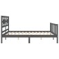 vidaXL Giroletto con Testiera Grigio 5FT King Size in Legno Massello vidaXL Giroletto con Testiera Grigio 5FT King Size in Legno Massello