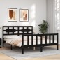 vidaXL Giroletto con Testiera Nero 5FT King Size in Legno Massello