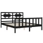 vidaXL Giroletto con Testiera Nero 5FT King Size in Legno Massello