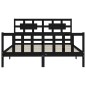 vidaXL Giroletto con Testiera Nero 5FT King Size in Legno Massello