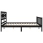 vidaXL Giroletto con Testiera Nero 5FT King Size in Legno Massello