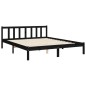 vidaXL Giroletto con Testiera Nero 5FT King Size in Legno Massello