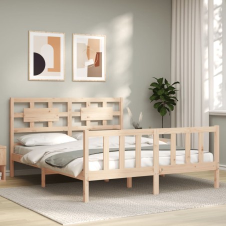 vidaXL Giroletto con Testiera 160x200 cm in Legno Massello