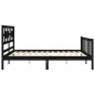 vidaXL Giroletto con Testiera Nero 160x200 cm Legno Massello vidaXL Giroletto con Testiera Nero 160x200 cm Legno Massello