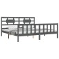 vidaXL Giroletto Testiera Grigio 6FT Super King Size in Legno Massello vidaXL Giroletto Testiera Grigio 6FT Super King Size in Legno Massello