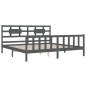 vidaXL Giroletto Testiera Grigio 6FT Super King Size in Legno Massello vidaXL Giroletto Testiera Grigio 6FT Super King Size in Legno Massello