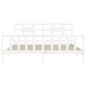 vidaXL Giroletto con Testiera Bianco 200x200 cm in Legno Massello vidaXL Giroletto con Testiera Bianco 200x200 cm in Legno Massello