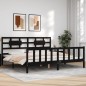 vidaXL Giroletto con Testiera Nero 200x200 cm in Legno Massello vidaXL Giroletto con Testiera Nero 200x200 cm in Legno Massello