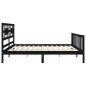 vidaXL Giroletto con Testiera Nero 200x200 cm in Legno Massello vidaXL Giroletto con Testiera Nero 200x200 cm in Legno Massello