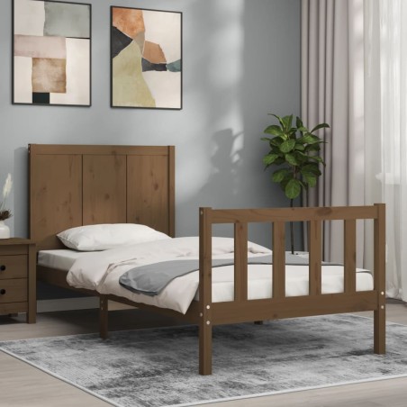 vidaXL Giroletto con Testiera Miele 2FT6 Small Single Legno Massello