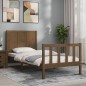 vidaXL Giroletto con Testiera Miele 2FT6 Small Single Legno Massello vidaXL Giroletto con Testiera Miele 2FT6 Small Single Legno Massello