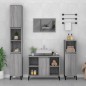 Set Mobili da Bagno 3 pz Grigio Sonoma in Legno Multistrato Set Mobili da Bagno 3 pz Grigio Sonoma in Legno Multistrato