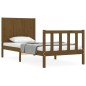 vidaXL Giroletto con Testiera Miele 2FT6 Small Single Legno Massello vidaXL Giroletto con Testiera Miele 2FT6 Small Single Legno Massello
