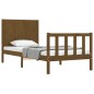 vidaXL Giroletto con Testiera Miele 2FT6 Small Single Legno Massello vidaXL Giroletto con Testiera Miele 2FT6 Small Single Legno Massello