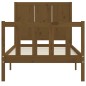 vidaXL Giroletto con Testiera Miele 2FT6 Small Single Legno Massello vidaXL Giroletto con Testiera Miele 2FT6 Small Single Legno Massello