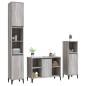 Set Mobili da Bagno 3 pz Grigio Sonoma in Legno Multistrato Set Mobili da Bagno 3 pz Grigio Sonoma in Legno Multistrato