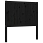 vidaXL Giroletto con Testiera Nero Single in Legno Massello vidaXL Giroletto con Testiera Nero Single in Legno Massello